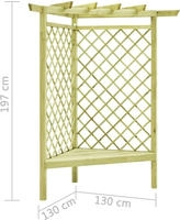 vidaXL Eckpergola mit Bank 130&times;130&times;197 cm Kiefernholz Impr&auml;gniert