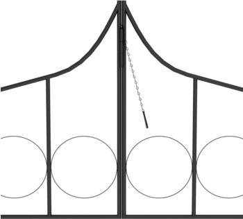 vidaXL Rosenbogen mit Tor schwarz 138x40x238 cm Eisen (47092)