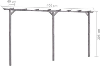 Deluke Pergola aus Holz LURV 4x2m Kiefernholz freistehend grau
