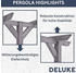 Deluke Pergola aus Holz LURV 4x2m Kiefernholz freistehend grau