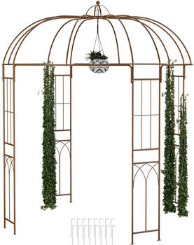 Relaxdays Pavillon Metall braun 269 x 211 x 211 cm
