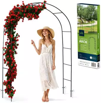 Plonos Rosenbogen Rankhilfe 240cm Stahl pulverbeschichtet Schwarz (499001)