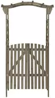 vidaXL Pergola mit Tor 116x40x204 cm Grau Massivholz Tanne