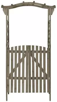 vidaXL Pergola mit Tor 116x40x204cm Massivholz Tanne Grau