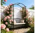 Relaxdays Rosenbogen mit Bank, Metall, schwarz