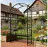 Relaxdays Rosenbogen mit Bank, Metall, schwarz