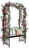 Relaxdays Rosenbogen mit Bank, Metall, 134x210x48cm