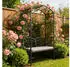 Relaxdays Rosenbogen mit Bank, Metall, 134x210x48cm