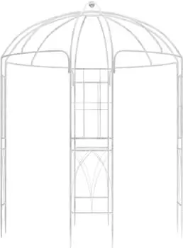 CLP Keira Gartenpavillon Rosenbogen 270x200cm, Stahl pulverbeschichtet, antik wei&szlig; (325932)