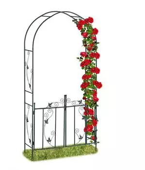 Relaxdays Rosenbogen Metall, Dunkelgr&uuml;n, 113.5x230x36.5cm