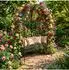 Relaxdays Gartenbank mit Rosenbogen, Metall
