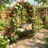 Relaxdays Gartenbank mit Rosenbogen, Metall