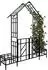 Relaxdays Rosenbogen mit Tor und Pflanzeinfassung, Metall, schwarz (247x204x43cm)