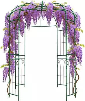 Relaxdays Rosenpavillon Rankpavillon Metall, 275x211x211cm, dunkelgrün