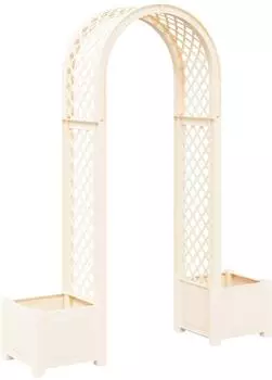 vidaXL Rosenbogen mit Pflanzer weiß 168,5x43x207cm PP (42041734)