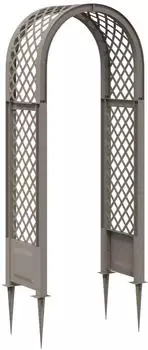 vidaXL Rosenbogen mit Spitzen grau 97x43x218cm PP