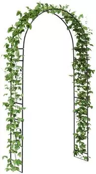 vidaXL Gartenbogen Floral, schwarz, 115x37x231cm