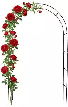 Relaxdays Rosenbogen Metall, verstellbar, 195-240x140-190cm, schwarz