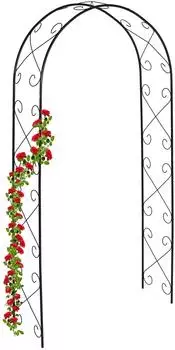 Relaxdays Rosenbogen Metall, schwarz, 120x230x30cm