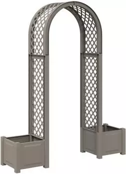 vidaXL Rosenbogen mit Pflanzer grau 168,5x43x207cm PP