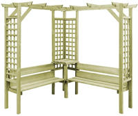 vidaXL Eck-Pergola mit Bank Kiefernholz Impr&auml;gniert
