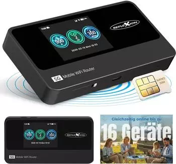 Reflexion 5GCONNECT mobiler 5G WLAN-Router WiFi 6, 4200mAh Akku (5GCONNECT)
