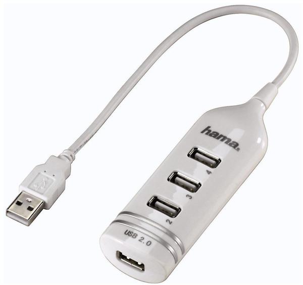 Hama USB 2.0 Hub 4-fach bus-powered weiß (39788)