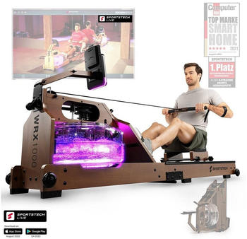 Sportstech WRX1000 Wasser Rudergerät dunkelbraun