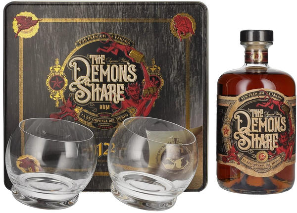 The Demons Share 12 Jahre 0,7l 41% Tinbox mit 2 Gläsern