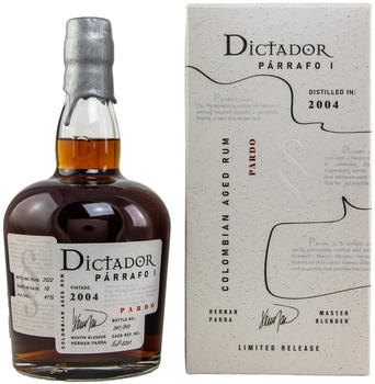 Dictador Parrafo 2004/2022 18 Jahre Pardo Single Port Cask 0.7l 41% Dictador Parrafo 2004/2022 18 Jahre Pardo Single Port Cask 0.7l 41%