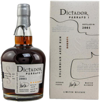 Dictador Parrafo 2001/2022 21 Jahre Single Bourbon Cask 0.7l 44% Dictador Parrafo 2001/2022 21 Jahre Single Bourbon Cask 0.7l 44%