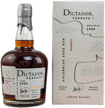 Dictador Parrafo 1999/2022 23 Jahre Single Bourbon Cask 0.7l 43% Dictador Parrafo 1999/2022 23 Jahre Single Bourbon Cask 0.7l 43%