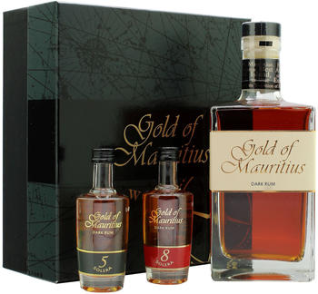 Gold of Mauritius Dark Rum Geschenkset mit 2 Miniaturen 0,7l 40%