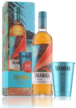Takamaka Bay Dark Spiced Rum in Geschenkbox mit Beach Cup 0,7l 38%