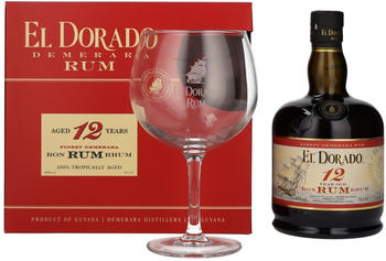 El Dorado 12 Jahre in Geschenkverpackung mit Glas 0,7l 40%