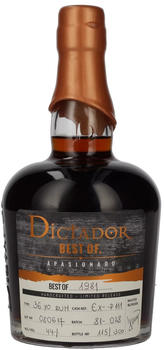 Dictador Best of 1981 Apasionado Colombian Rum 0,7l 44%