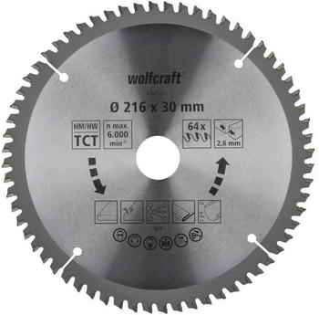 Wolfcraft Kapp/Gehrungssägeblatt 216mm (6541000)