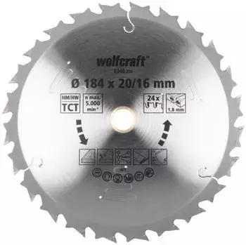 Wolfcraft Akku-Kreiss&auml;geblatt 184 x 20/16 mm (6346000)