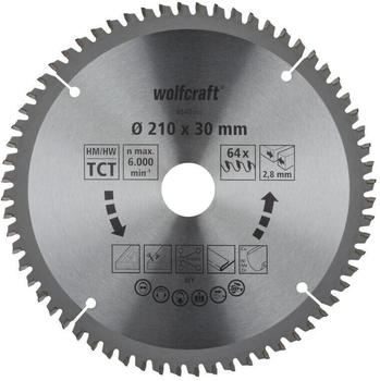 Wolfcraft Kapp/Gehrungssägeblatt 210mm (6540000)
