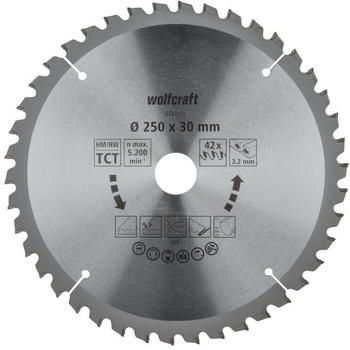 Wolfcraft Tisch-Kreissägeblatt 250mm (6583000)