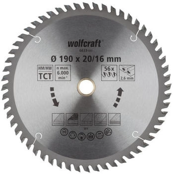 Wolfcraft HM 56 Z 190 x 20/16 mm (6633000) Wolfcraft HM 56 Z 190 x 20/16 mm (6633000)