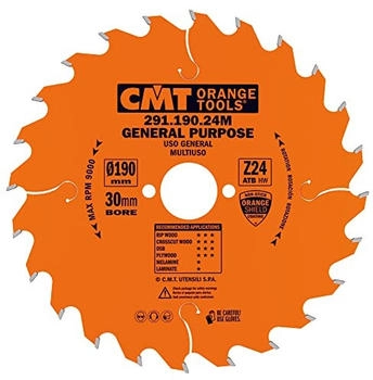 CMT Orange Tools ATB HW 190 x 1,6/2,6 x 30 mm Z24 10° (291.190.24M)