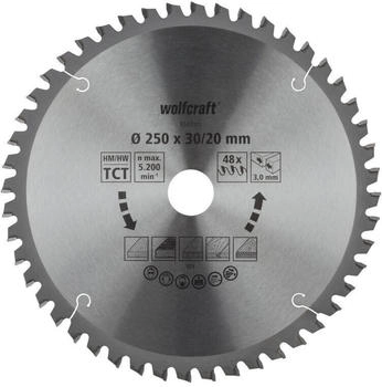 Wolfcraft Kapp/Gehrungssägeblatt 250mm (6547000) Wolfcraft Kapp/Gehrungssägeblatt 250mm (6547000)