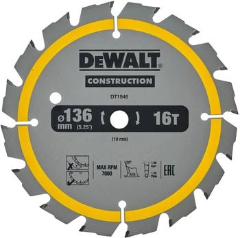 DeWalt Kreissägeblatt für Akku Handkreissägen 136/10mm 16WZ (DT1946-QZ)