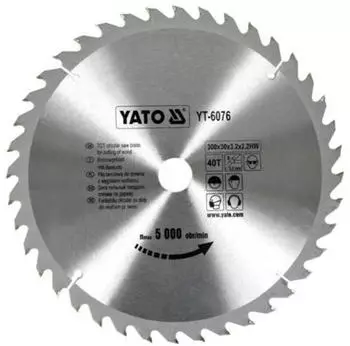 Yato TCT Kreissägeblatt für Holz 300x30mm T40 (YT-6076)