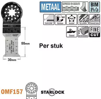 CMT Orange Tools BIM Sägeblatt Metall Feinschnitt 30x50mm Starlock (OMF157-X1)