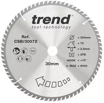 Trend CraftPro HM Kreissägeblatt Holz 300mm 72Z 30mm (CSB/30072)