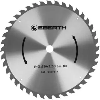 Eberth Kreiss&auml;geblatt Hartmetall f&uuml;r Holz 405mm &Oslash; 30mm Bohrung 40 Z&auml;hne (3500 RPM)