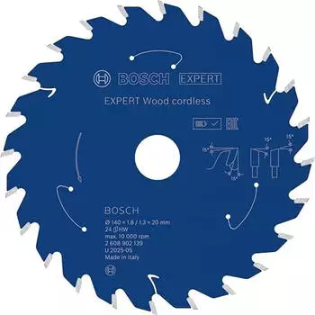 Bosch EXPERT Wood Kreiss&auml;geblatt 140x20mm, 24 Z&auml;hne (2608902139)