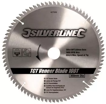 Silverline Tools Hartmetall-Furniers&auml;geblatt 100 Z&auml;hne 300x30mm (427539)